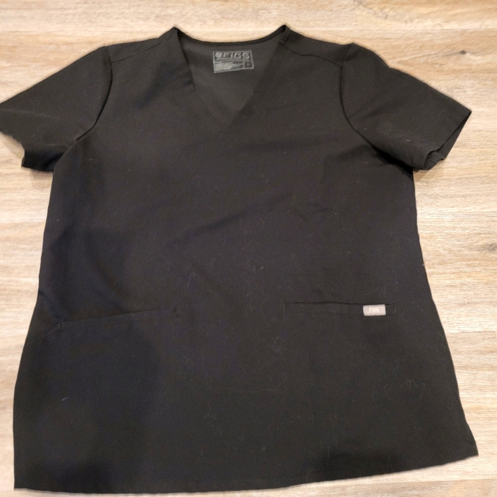 Figs Black Catarina Scrub Top